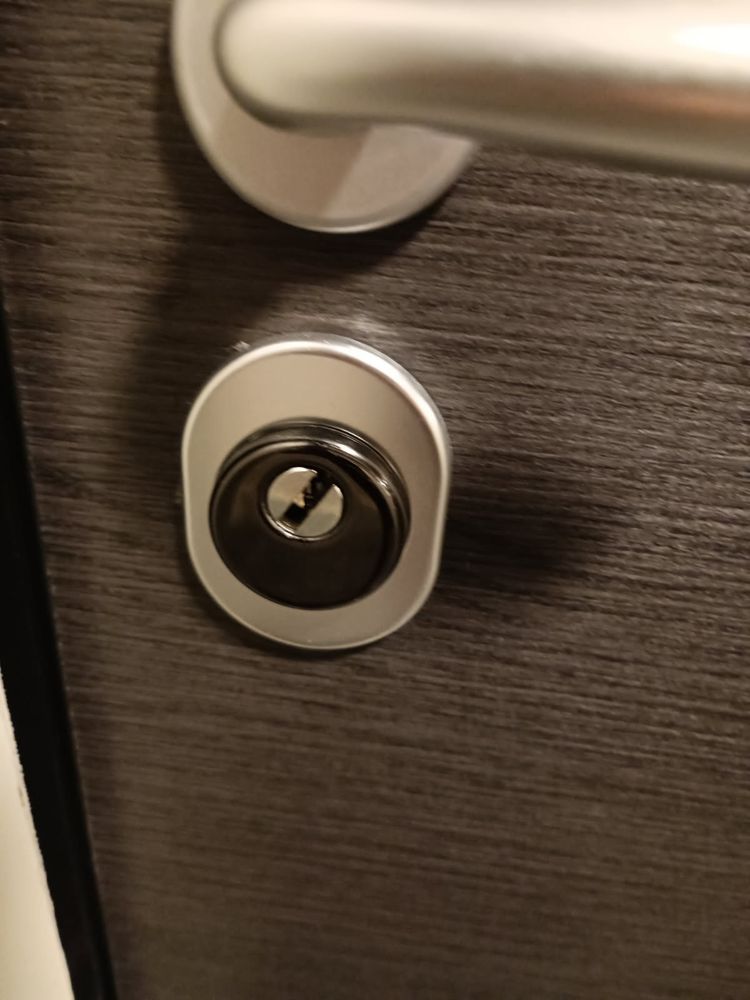 Cylindre avec rosace de protection après une ouverture de porte limitée à la destruction du cylindre